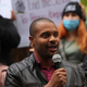 Jabari Brisport speaks as students gather for a rally calling on the passage of the Solutions Not Suspensions Act at Tweed Courthouse in New York City on Feb. 23, 2022.